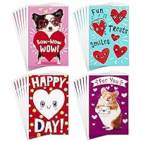 Hallmark Assorted Valentines Day Cards for Kids, Happy Heart Day (24 Valentine's Day Cards with Envelopes), 1299VFE1024