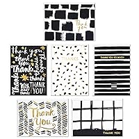 Hallmark Thank You Cards Assortment, Artistic Black and White (24 Cards with Envelopes for Baby Showers, Wedding, Bridal Showers, All Occasion)