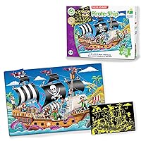 The Learning Journey Puzzle Doubles Glow In The Dark - Pirate Ship - 100 Piece Glow In The Dark Preschool Puzzle (3' X 2') - Educational Gifts for Boys & Girls Ages 3 & Up, Multi (113851)