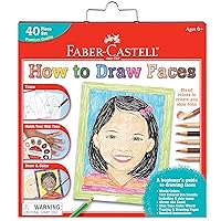 Faber-Castell World Colors How to Draw Faces Kit - Learn to Draw Portraits for Beginners - 40 Piece Skin Tone Coloring Pencils and Paper Art Set