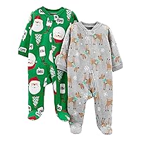 Simple Joys by Carter's Baby Holiday Fleece Footed Sleep and Play, Pack of 2
