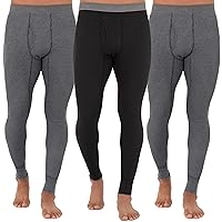 Fruit of the Loom Men's Recycled Premium Waffle Thermal Underwear Long Johns Bottom (1, 2, 3, and 4 Packs)
