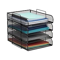 Mind Reader Stackable Paper Tray, Desktop Organizer, File Storage, Office, Metal Mesh, 10.5