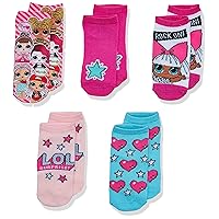 L.O.L. Surprise! girls Lol Surprise! 5 Pack Shorty Socks, Assorted Pink, Shoe Size 3-8 US
