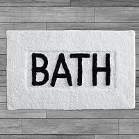 Cotton Bath Rug - Soft Cotton Bath Mat - Bathroom Decor - Water Absorbent and Machine Washable - Measures 21