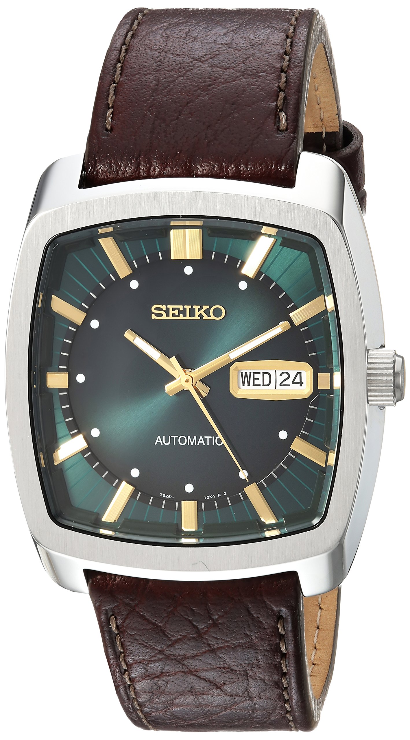 Top 47+ imagen seiko men’s recraft series automatic leather casual watch model snkp27