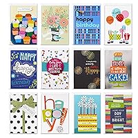 Hallmark Assorted Birthday Cards (12 Cards and Envelopes) for Women, For Men, For Kids