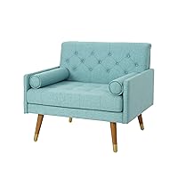 Christopher Knight Home Nour Fabric Mid-Century Modern Club Chair, Blue, Natural
