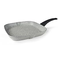 Dura Induction Grill Pan Stone Effect Aluminum, 11.02-inches, Clear