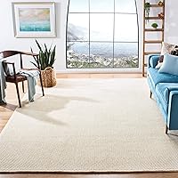Palm Beach Collection Area Rug - 8' x 10', Ivory, Hand-Knotted Sisal & Wool, Ideal for High Traffic Areas in Living Room, Bedroom (PAB617A)