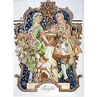 SPRINGTIME LITTLE BO PEEP J. C. LEYENDECKER ART PRINT - 7 IN x 10 IN - MATTED TO 11 IN x 14 IN - BLACK MATS ONLY