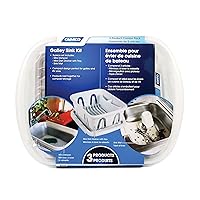 Camco 43517 White Sink Kit with Dish Drainer, Dish Pan and Sink Mat,Pack of 1