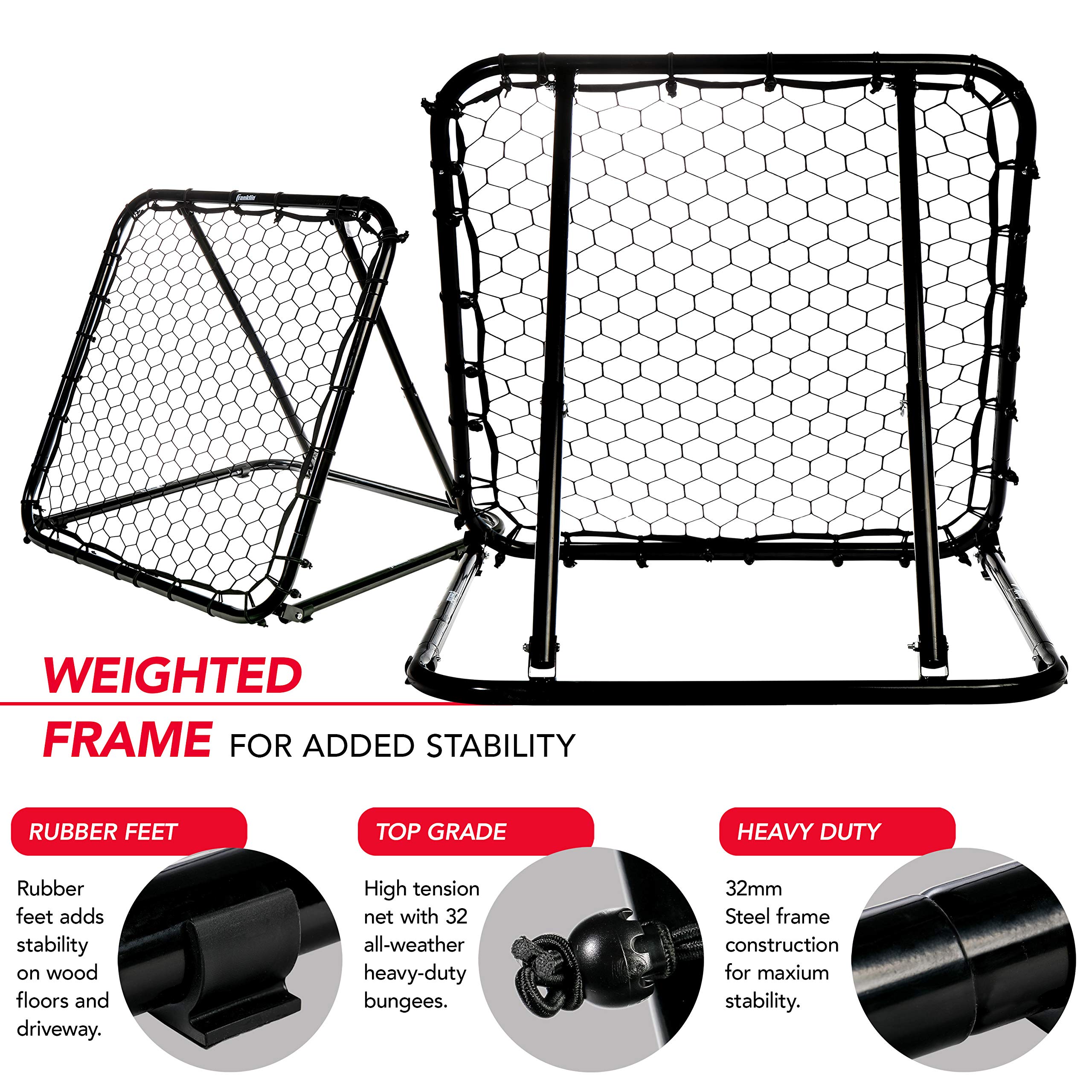 Franklin Sports Basketball Pass Back Rebounder Net - Multi-Sport Training Rebound Screen - Perfect for Passing and Shooting Practice - 3' x 3', Black (92499X)