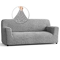 PAULATO BY GA.I.CO. Sofa Slipcover - Stretch Couch Cover - Stylish Cushion Sofa Cover - Soft Fabric Slip Cover - 1-Piece Form Fit Washable Protector for Pet - Microfibra Collection - Grey
