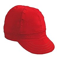 Mutual Industries 00052-00000-7375 Kromer Red Twill Style Welder Cap 7 3/ 8, Cotton, Length 5