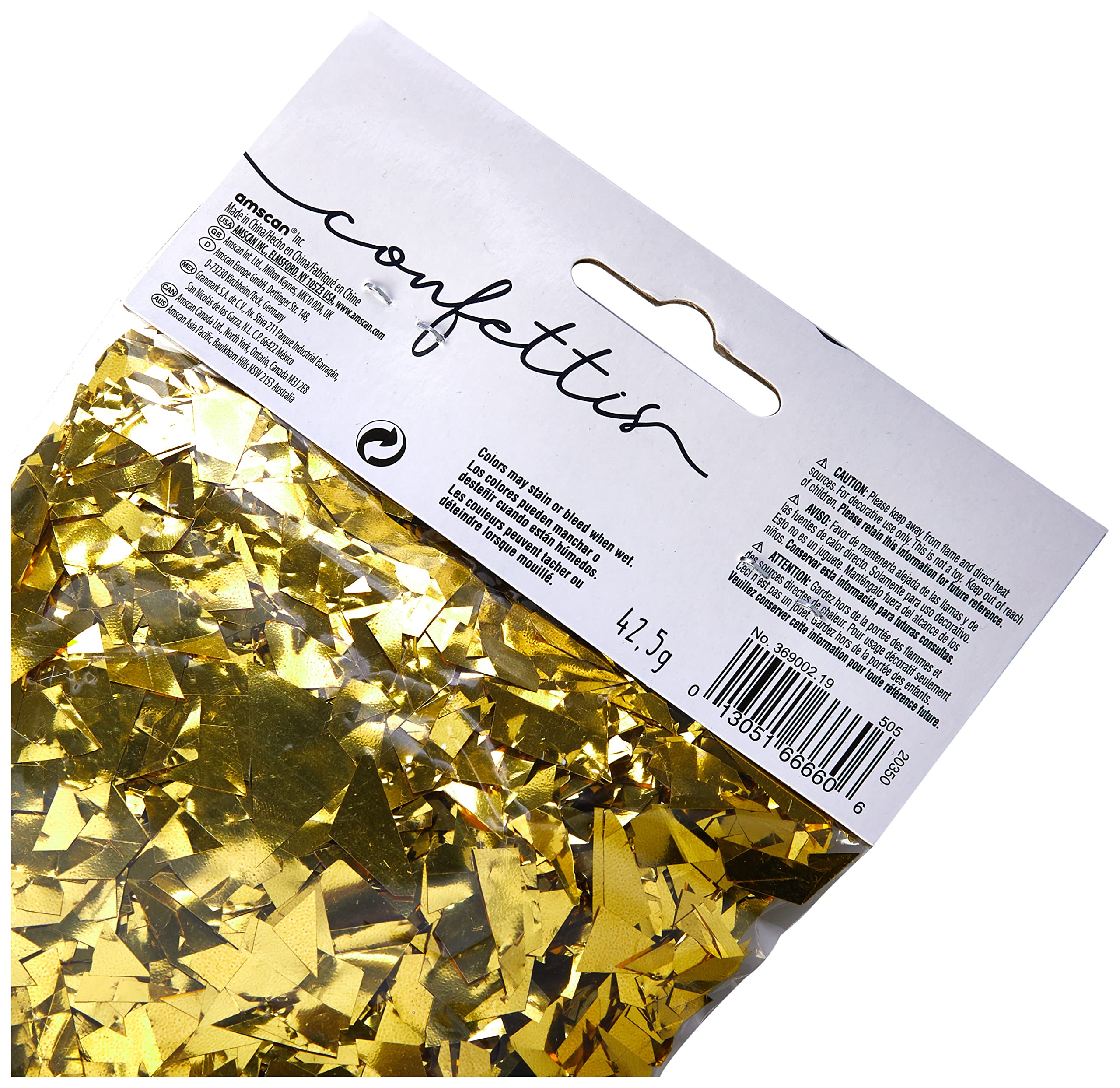 amscan Sparkle Foil Shred - 1.5 oz., Gold, 3 Pack