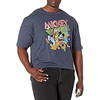 Disney Big & Tall Classic Mickey Funky Bunch Men's Tops Short Sleeve Tee Shirt