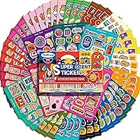 HORIECHALY Scratch and Sniff Stickers, 54 Sheets of Motivational Scented Stickers with 18 Different Scents, 900+ Retro 80s Stickers, Large Smelly Reward Stickers for Kids & Teachers, Classroom Supply