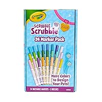 Crayola Scribble Scrubbie Pets Marker Set, 24 Washable Markers For Kids, Gifts For Girls & Boys [Amazon Exclusive]