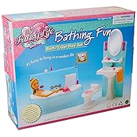 Dollhouse Furniture - Bathing Fun with Bath Tub and Toilet Playset