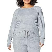 Amazon Essentials Women's Brushed Tech Stretch Long-Sleeve Crewneck Shirt (Available in Plus Size)