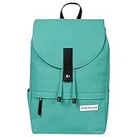 Hagen Backpack - 20 L Organic Cotton Italian Leather 16” Inch Laptop Bag For Men and Women (Turquoise)