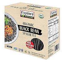 Explore Cuisine Organic Black Bean Spaghetti - 2 lbs - Easy-to-Make Pasta - High in Plant-Based Protein - Non-GMO, Gluten Free, Vegan, Kosher