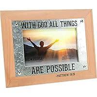 Pavilion Gift Company With God All Things Are Possible Matthew 19:26 - Jesus Lovin' People 4x6 MDF Easel Back Wall Hanging Picture Frame