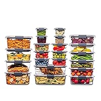 Rubbermaid Brilliance BPA Free 22-Piece Food Storage Containers Set, Airtight, Leak-Proof, with Lids for Meal Prep, Lunch, and Leftovers