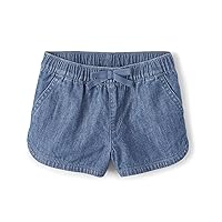The Children's Place Baby Girls And Toddler Pull on Chambray Shorts, Rose Wash, 6-9 Months