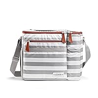 Fit & Fresh Foundry Soft Cooler Bag Insulated and Wine Carrier Bag, 24 Can Large Soft Sided Cooler Bag for Men and Women, 2 Bottle Wine Holder Tote Bag for Travel, Beach and Picnic Bag