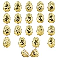 Golden Sparkle: Set of 20 Gold Glittered Fillable Plastic Easter Eggs 2.25 Inches