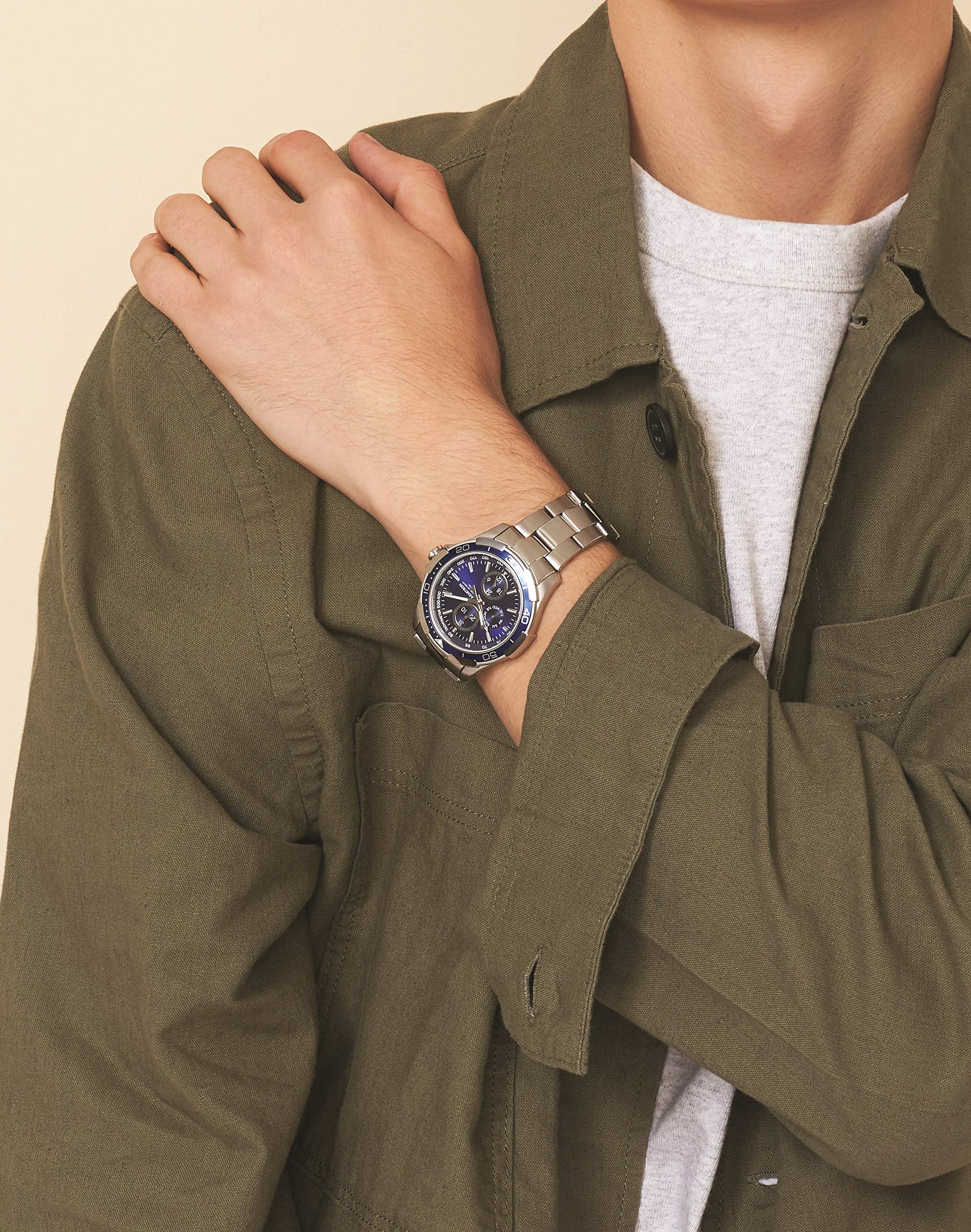 Armitron Men's Multi-Function Silver-Tone Bracelet Watch, 20/4677