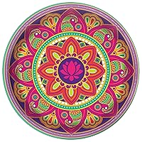 Amscan Multicolor Rangoli Dream Melamine Round Platter - 13.5