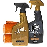 Foaming All Leather Cleaner and Conditioner Kit for Car Seats and Interiors, Couches and Furniture, Shoes and Boots, Baseball Gloves and Horse Saddles, Two 16.9 oz Spray Bottles and Two Towels