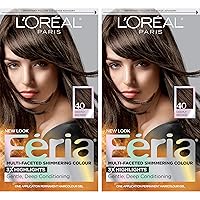 Feria Multi-Faceted Shimmering Permanent Hair Color, 40 Espresso, Pack of 2, Hair Dye