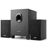 OROW S211 New USB-Powered 2.1 Multimedia Speakers System with Subwoofer,16W Computer Speakers,Strong Bass,3.5mm Audio Inputs,Great for PC/PS4/TV (Wooden)