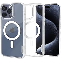 Smartish® iPhone 15 Pro Max Magnetic Case - Gripmunk Compatible with MagSafe [Lightweight + Protective] Slim/Thin Grip Cover for Apple iPhone 15 Pro Max - Clearly Clear