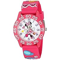 Disney Minnie Mouse Kids' Plastic Time Teacher Analog Quartz 3D Strap Watch