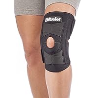 Sports Medicine Self Adjusting Adult Knee Support Braces for Knee Pain with Side Stabilizers for Men and Women, Black, 14 - 20 Inches, One Size Fits Most