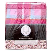 Kenneth Brown Baby Limited Edition Sweet Stitches Valance (54in W x 16in H, Red/Pink/Turquoise)