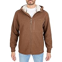 Smith's Workwear Big Men's Sherpa-Lined Heathered Thermal Hooded Full-Zip Shirt Jacket