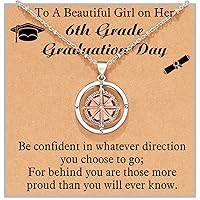 Shonyin Rotate Compass Necklace for Women Girls, Retirement, Graduation, Going Away, Sobriety, Inspirational Gifts for Best Friends Coworker Boss Students Granddaughter Daughter