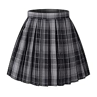 Women Girls Short Plaid Pleated Skirts Uniform Cosplay Costumes