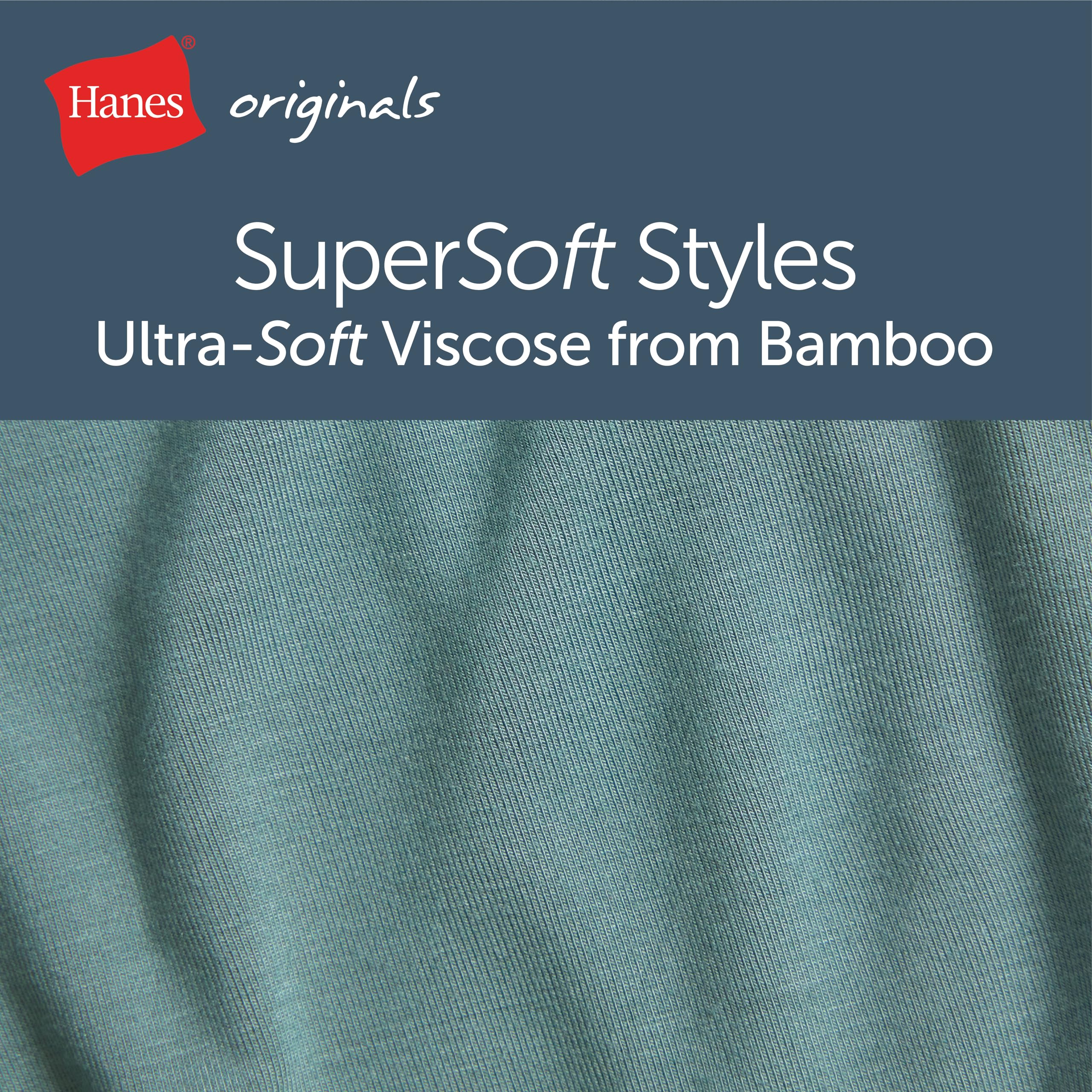 Hanes Men's Originals SuperSoft Boxer Briefs & Trunks, SuperSoft Bamboo from Viscose Underwear, 3-pack