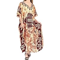 LA LEELA Women's Summer Loose Caftan Maxi Night Evening Gown Loungewear Dashiki House Dresses for Women,1