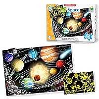 The Learning Journey Puzzle Doubles Glow in the Dark - Space - 100 Piece Glow in the Dark Puzzle, Space Puzzles For Kids Ages 4-8, Solar System Puzzle For Kids, Award Winning Educational Toys
