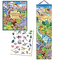 eeBoo: Grow Like a Dinosaur Growth Chart, Includes 33 Different Sticks to Mark Occasions, Educational Game That Cultivate Conversation, Socialization, and Skill-Building, for 2 or More Children