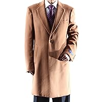 Caravelli Men's Single Breasted Camel Two Button 3/4 Length Topcoat
