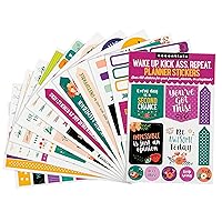 Essentials Planner Stickers -- Wake Up Kick Ass Repeat (Set of 150 Stickers)